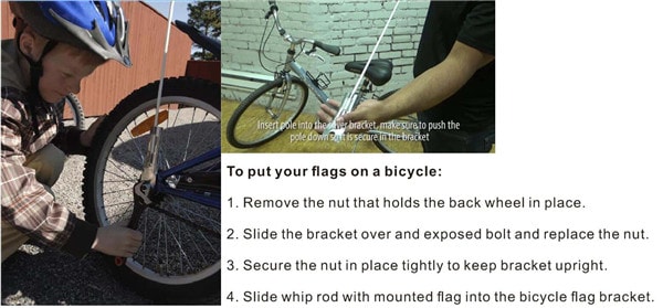 Custom Bike Flag Pole Installation