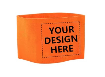 Custom soccer armband design example — add your team logo, name, or colors