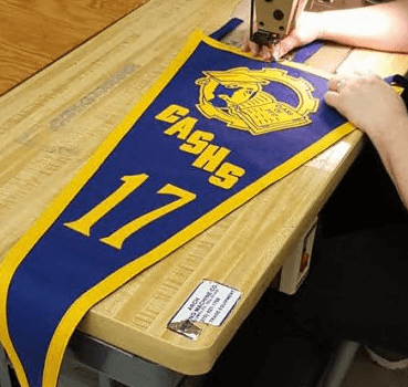 Custom felt pennants for schools and teams