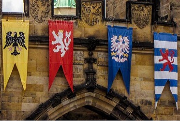 Custom medieval flags and heraldic banners for events