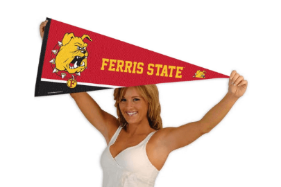 Custom felt pennants for sports teams and schools