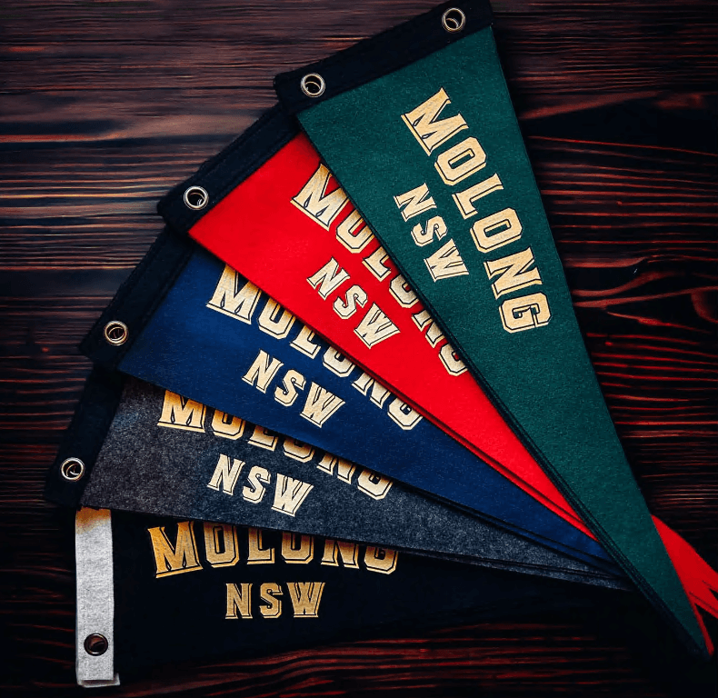 Bulk custom felt pennants in various colors and designs