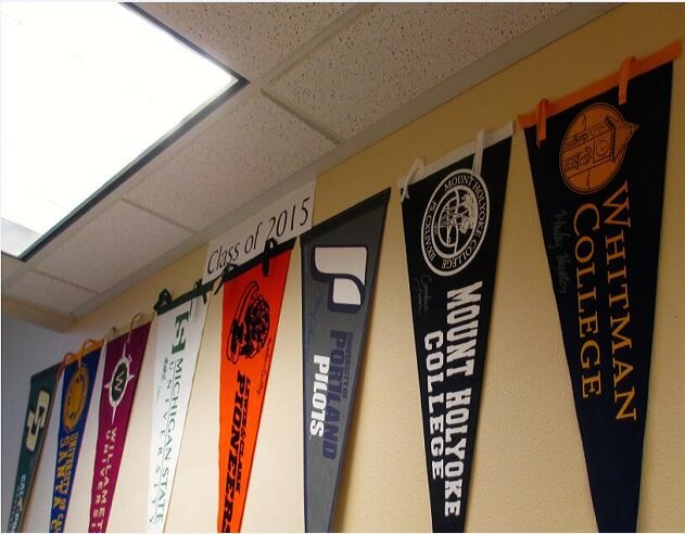 Custom college pennants for dorm rooms, fan gear and memorabilia