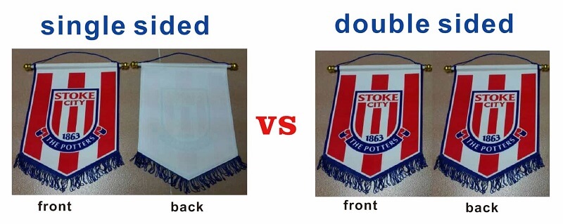 Football Pennants & Soccer PennantsSingle sided VS Double sided